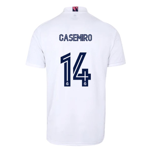 Camiseta Real Madrid Replica Primera Ropa NO.14 Casemiro 2020/21 Blanco